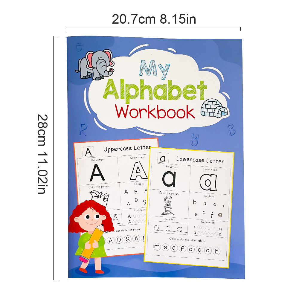 54 Pages Letters A-Z Alphabet  - Learning Workbook Preschool ulasan dan harga