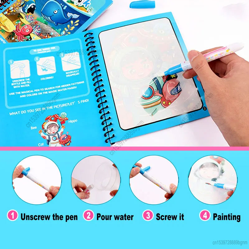 Cartoon Magic Water Painting C - Kids Education Books ulasan dan harga