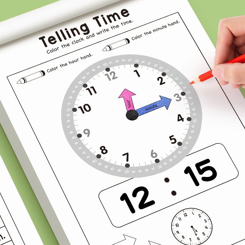 Children Telling Time Practice - Learning Workbook Preschool ulasan dan harga
