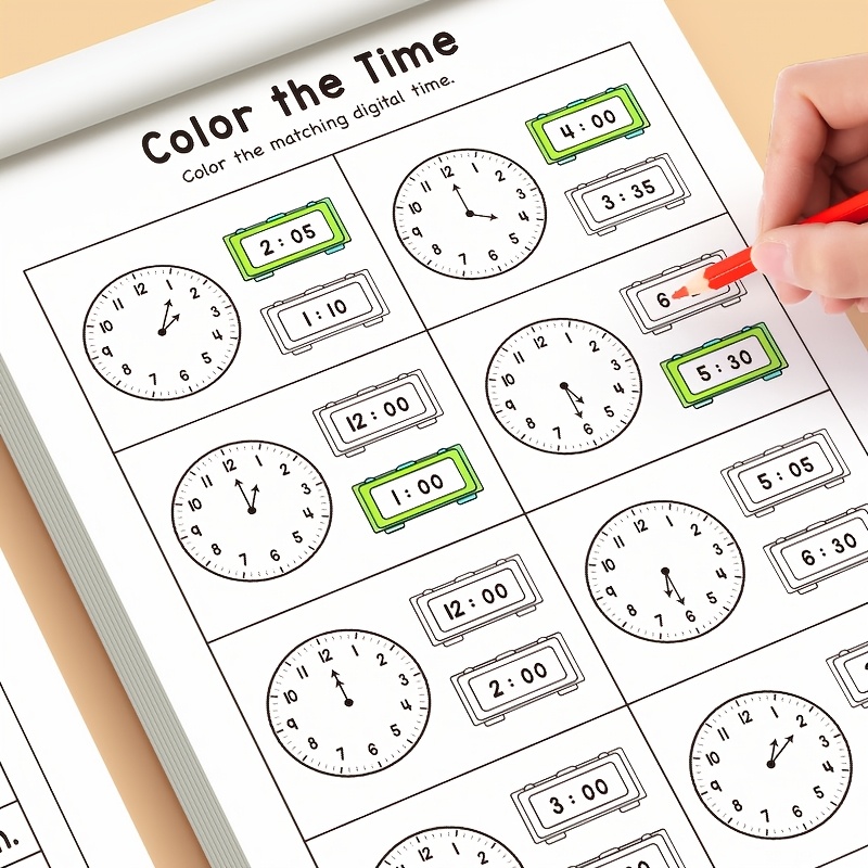 Children Telling Time Practice - Learning Workbook Preschool ulasan dan harga